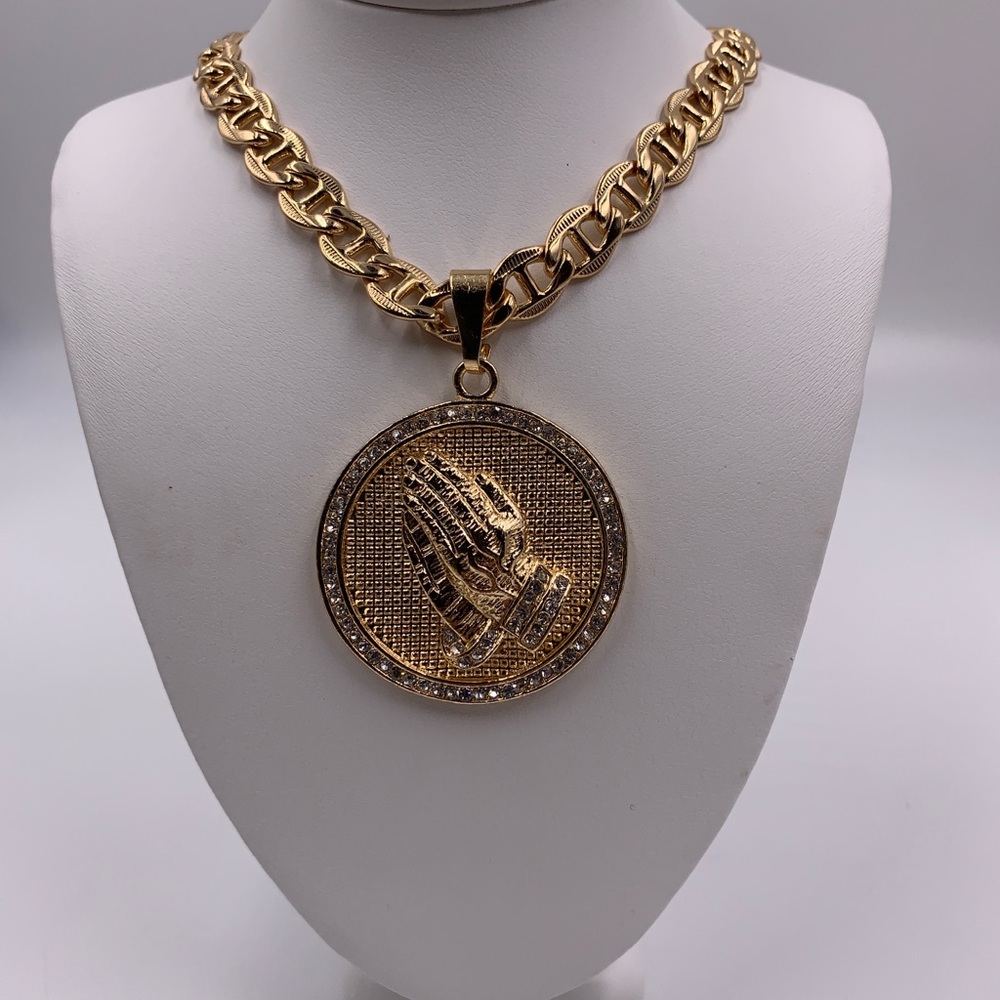 chain and gold laminated medal